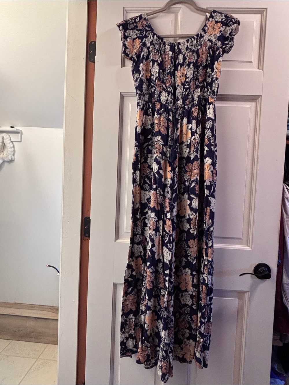 Band of Gypsies Navy Floral Peasant Top